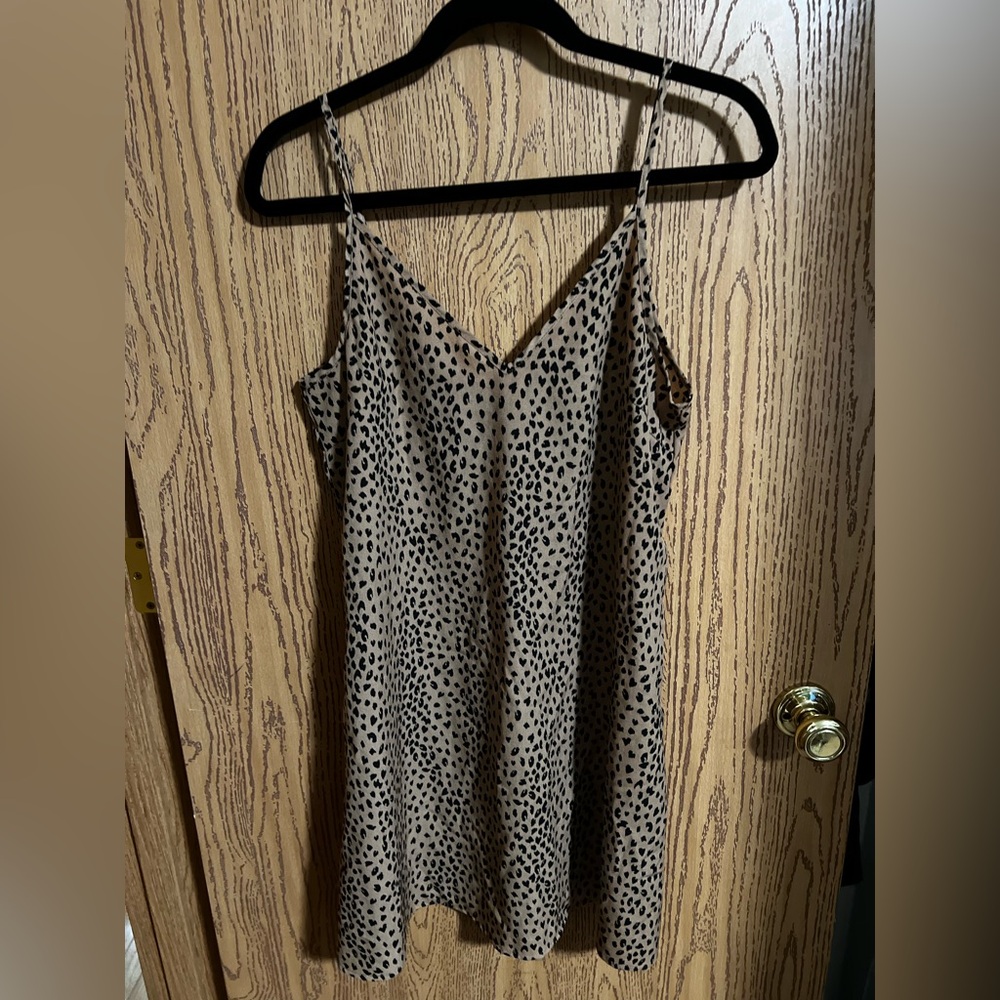 SHEIN Leopard Print Dress - Black and Tan